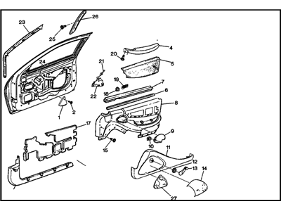 GM 22601148 TRIM, Front Door Trim