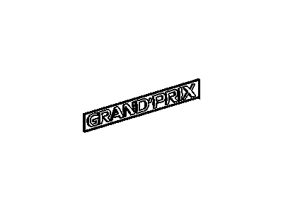 GM 10378107 Plate Assembly, Rear Compartment Lid Name "Grand Prix" *Chrome