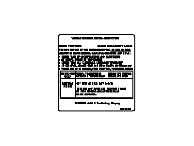 GM 25180968 Label,Low Emission Vehicle