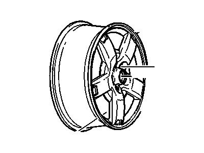 GM 9594458 Wheel Rim, 16X6.5 Aluminum 52Mm Outside 115Mm Bellcrank *Machine Face