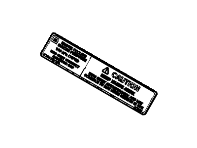 GM 92162050 Label, Fan Blade Caution