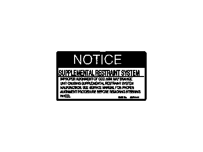 GM 92110187 Label, Inflator Restraint Steering Wheel Module Caution