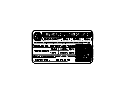 GM 92155941 Label, Tire Pressure