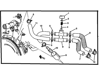 GM 22619322 Hose Assembly, Heater Water Flow Control Valve & Bypass