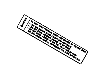 GM 52368598 Label, Cng Tank Cover Caution