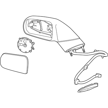 GM 22961819 Mirror Assembly, Outside Rear View *Service Primer