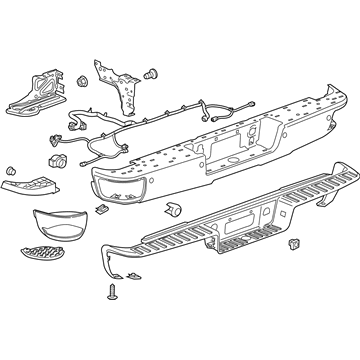 23154016 - Genuine GM Bar Assembly, Rear Bumper Imp *Chrome M