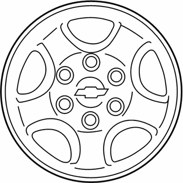 9592552 GM Wheel Assembly, 16X6.5 Dual Steel *Silver L Illustration 1 of 1
