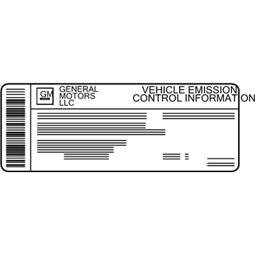 GM 92246963 Label,Vehicle Emission Control Information