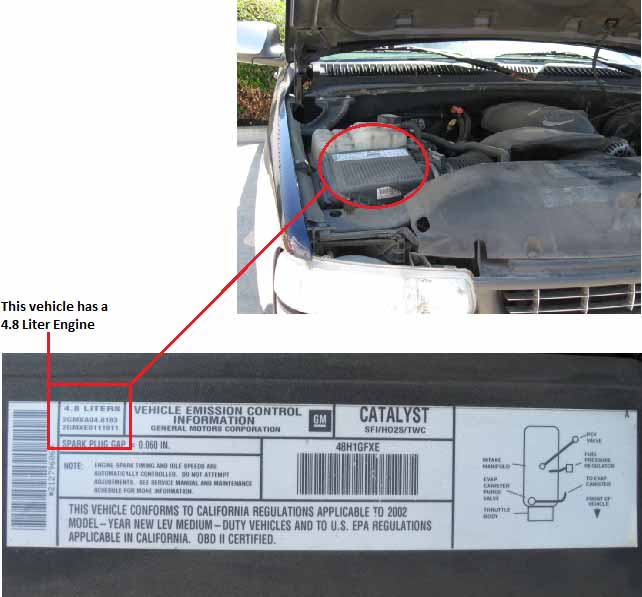 Engine Size for GM vehicle